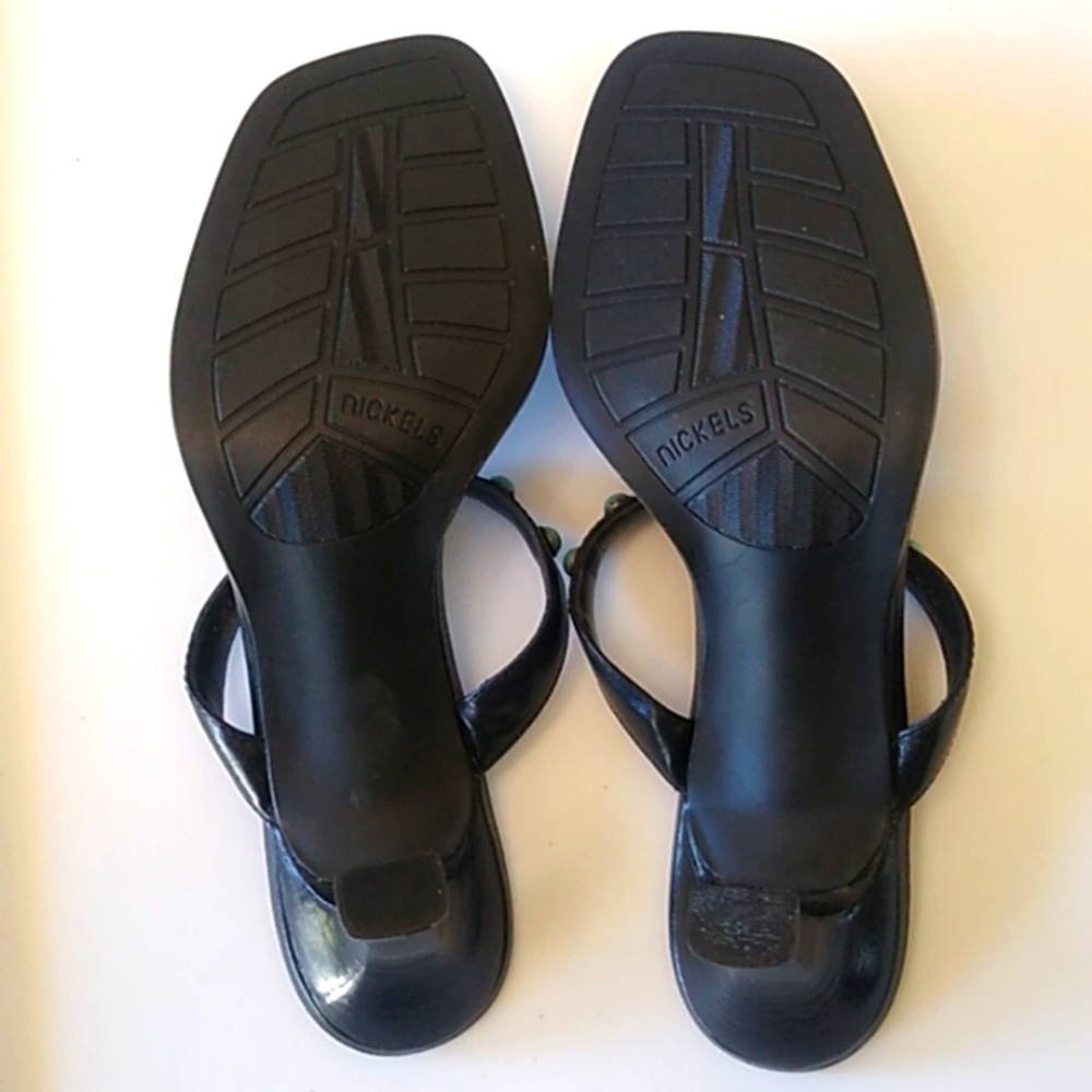 Nickels 2-Strap Slide Heeled Sandals, Black, 8.5 M - Picture 4 of 5
